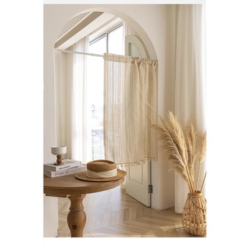 日式原宿自然風亞麻紗門簾 88X176CM