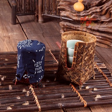 復古編杯容 竹編杯子簍杯簍仿古杯筒杯子筒 杯子容器紫竹杯籠竹鄉