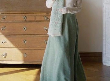新中式復古 粗紡金絲漢元素羊毛裙