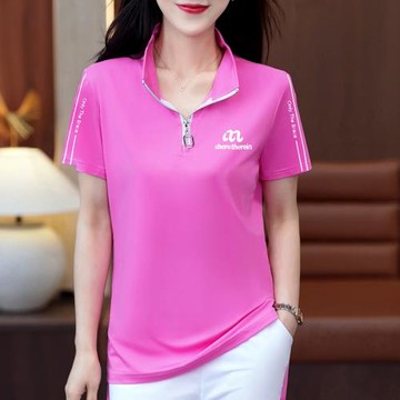 冰絲短袖t恤女夏季薄款2025新款中年媽媽夏裝廣場舞透氣速干上衣