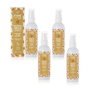 嬰兒油 澳洲Pure Papayacare 木瓜嬰兒油含金盞花(4入組 125ml/瓶) 即期品-2027年1月到期