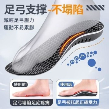 新升級【高彈減震】🔥石墨烯足弓鞋墊 防臭吸汗透氣 足弓支撐休閒運動鞋墊久站不累  氣墊減壓PU鞋墊 舒適防滑男女