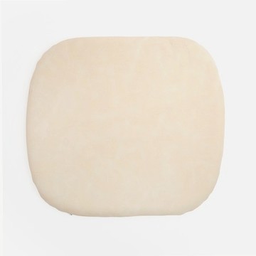 查莉真皮薄坐墊 奶油白