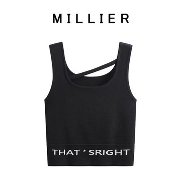MILLIER夏季新款字母小吊帶背心女ins網紅露背修身小心機內搭外穿
