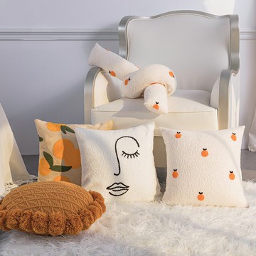 沙發抱枕/方形抱枕 冬季羊羔絨暖手抱枕沙發客廳ins風床上靠枕大靠墊輕奢毛絨抱枕套【MJ19595】