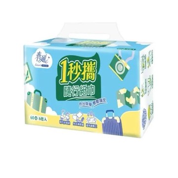 春風 一秒攜隨行紙巾(60抽x6包x16串/箱)