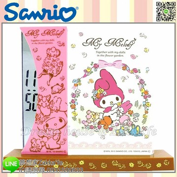 日本正版 sanrio 三麗鷗 Melody 美樂蒂 桌上型 兩用 時鐘/相框《 電子顯示超安靜 》★ 簡單時尚可愛 ★ 夢想家精品家飾