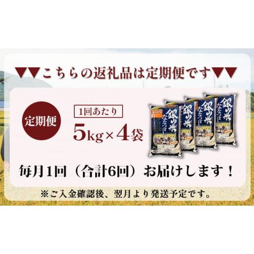 ふるさと納税 北海道 仁木町 6ヵ月連続お届け　銀山米研究会の無洗米＜ななつぼし＞20kg