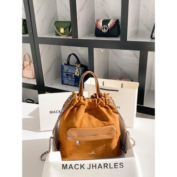 MACK JHARLES麂皮磨砂雙肩包包2025秋冬新款通勤大容量鏈條托特包