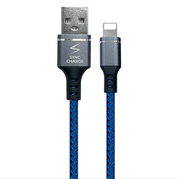 iLeco Lightning超耐用快充線 iPhone/iPad大電流 1.2M  1個  藍色