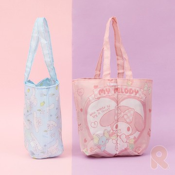 【R.FUN SHOP】三麗鷗翻轉魔術雙杯袋 酷洛米 大耳狗 布丁狗 美樂蒂 KITTY 飲料袋 雙杯袋 翻轉袋 提袋 CA930