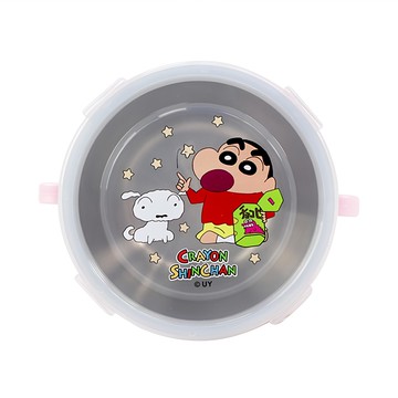 不銹鋼雙耳隔熱餐碗  1個  蠟筆小新 透明色 + 綠色