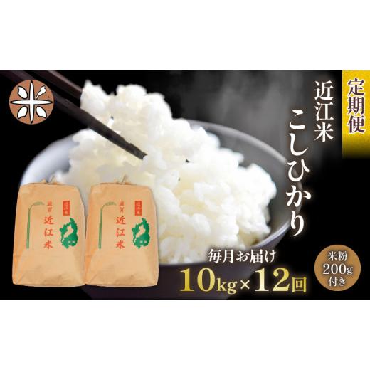 ふるさと納税 滋賀県 竜王町 令和5年産 こしひかり10kg 全12回 近江米 新米 米粉 200g付