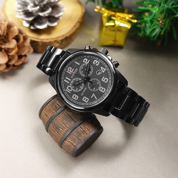 CITIZEN 星辰表 / AT0205-52E / 光動能 三眼計時 礦石強化玻璃 日期 防水100米 不鏽鋼手錶 鍍黑 40mm