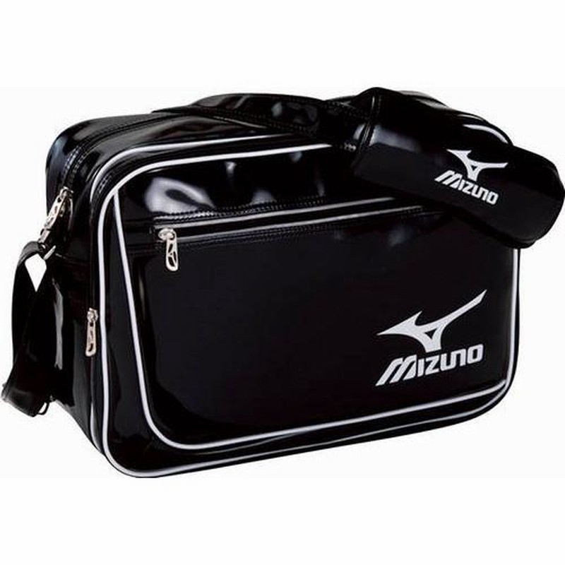 ミズノ MIZUNO エナメルバッグ（M） 90：ブラック×ホワイト
