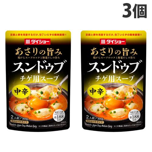 ダイショー 赤いスンドゥブチゲ用スープ 中辛 300g×3個