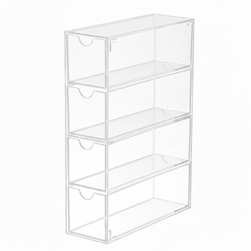 透明色 17.5 x 6.3 x 24.6cm 四層抽屜收納盒  1個