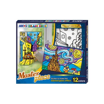 AMOS 阿摩司 名著玻璃貼DIY Set 12色 10.5ML  梵高  1盒