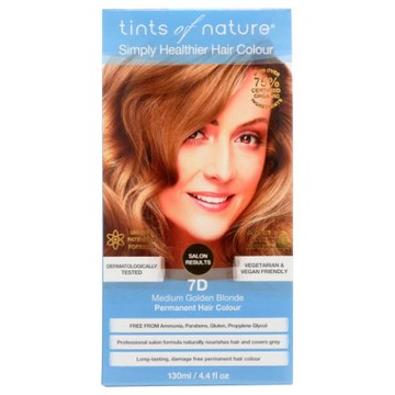 Permanent Hair Color 7D Medium Golden Blonde 4.4 Oz by Tints of Nature
