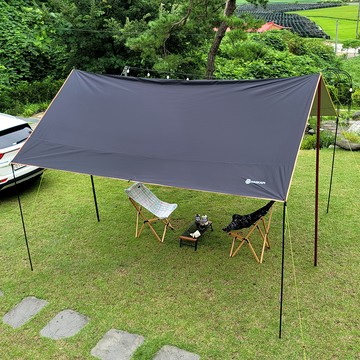 NASKAPI 210D 牛津布 銀膠塗層 大型 長方形 天幕  400 x 300cm  黑色