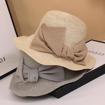 夏季復古可折疊盆帽度假風遮陽草帽女漁夫帽子優雅知性太陽帽涼帽