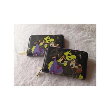 外貿卡通迪樂園毒皇后短款零錢包多功能證件卡位收納包便攜手拿包