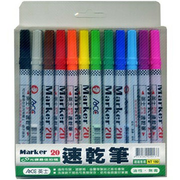 【文具通】ACE 新東 英士 Marker 20 細字用油性速乾筆12色組 A1310006【APP滿額下單4%點數(單一帳號最高1000點)】7/31止