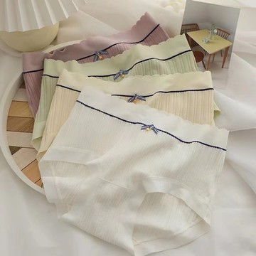 【JDUDS】【現貨快發】羅紋棉低腰三角褲 蠶絲底檔三角褲 女三角褲 日系甜美三角褲 羅紋三角褲