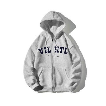 潮牌美式復古hiphop開衫連帽衛衣女童中大童寬松百搭外套拉鏈上衣