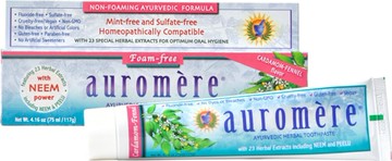 Auromere Ayurvedic Herbal Toothpaste Non Foaming Cardamom-Fennel 4.16 oz