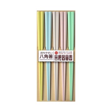 日本製 SUNLIFE 耐熱八角筷 – 馬卡龍色5入組
