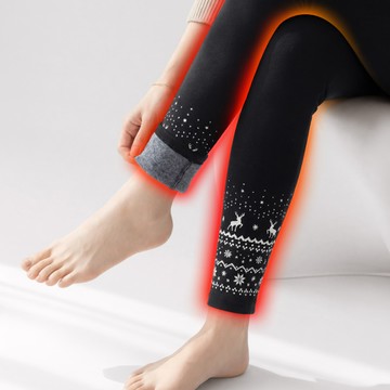 保暖.MIT永續環保材質-小鹿圖騰印花保暖神褲