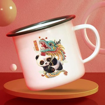 創意熱升華搪瓷杯包邊涂層杯戶外旅行動物水杯子露營咖啡杯enamel