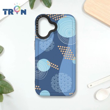 TRON IPHONE 16 日系和風圓點海波系列 MAGSAFE 磁吸 防摔 太空殼 透黑 手機殼
