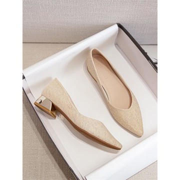 大碼女鞋41-43法式粗跟中跟單鞋女伴娘鞋婚紗婚鞋新娘小碼鞋33-34