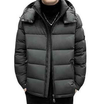 【米蘭精品】現貨+預購 頂級真羽絨外套90%鴨絨羽絨衣秋冬外套上衣大碼休閒男裝-連帽高充絨抗寒2色74mt21