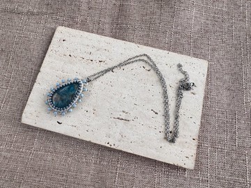 250523 藍磷灰石 串珠 頸鍊