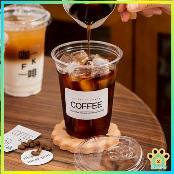 一次性網紅咖啡杯 透明加厚奶茶杯 ins風咖啡杯 透明杯 咖啡杯 冰美式 PET杯 網紅飲料杯 外賣打包杯