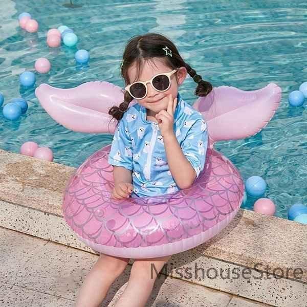O字型タイプ 乗れるタイプ ピンク 浮き輪 浮き具 うきわ 0?5歳 3?8歳 マーメイド フロート 水遊び ベビー用 子供 プール 水泳 赤ちゃん