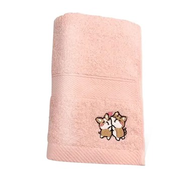 Gemini 双星毛巾 柴語錄獨家授權 刺繡系列 100%嚴選純棉 台灣製  粉色  1條