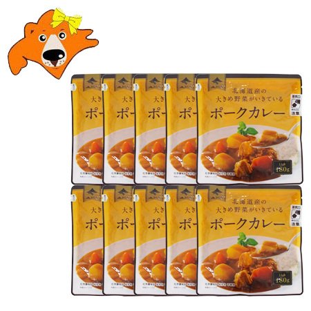 北海道 富良野 送料無料 カレー 北海道 富良野 ポーク カレー 1パック(180g)×10 富良野カレー 送料無料 カレー ふらの ポークカレー