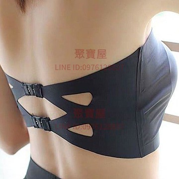 冰絲無痕無肩帶內衣女防滑抹胸裹胸無鋼圈美背聚攏時尚文胸薄款新款【聚寶屋】