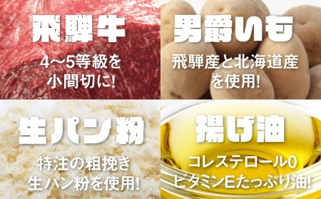 ひだコロッケ5個 3回定期便 冷凍食品 牛肉 コロッケ レンジ 自然解凍 冷凍コロッケ[Q1399]