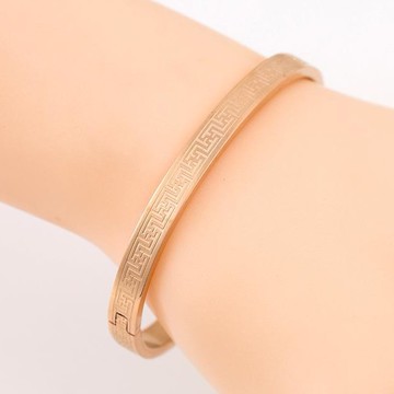 C3233 長城迷宮鋼手環 醫療鋼手鐲 中國風手鍊 不生鏽手鏈 韓國明星相似款 男生女生情侶情人禮物飾品 鈦鋼