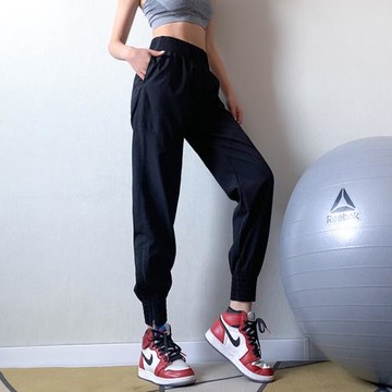 運動褲女寬松收口束腳跑步健身工裝褲高腰顯瘦專業瑜伽褲秋冬新款