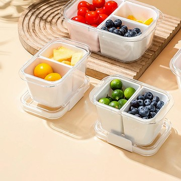 無印風分隔保鮮盒/輕食水果盒-450ml-3入 單一規格