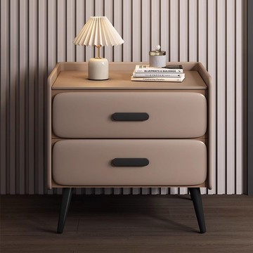 免運 附發票 超低價 工廠直銷 輕奢床頭櫃簡約現代家用實木巖板床邊櫃臥室儲物櫃小型高級收納 快速發貨