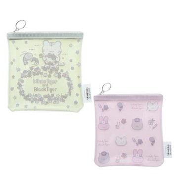 小禮堂 小白虎與黑虎蝦 PVC迷你收納包