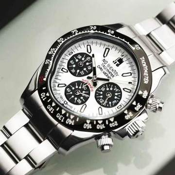 NO IDENTITY   DAYTONOID 地通拿-白底迪 計時腕錶 男錶 手錶-YX40S04BW2