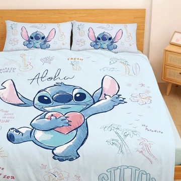 戀家小舖 海景時光 雙人兩用被套 天絲 史迪奇 迪士尼 台灣製